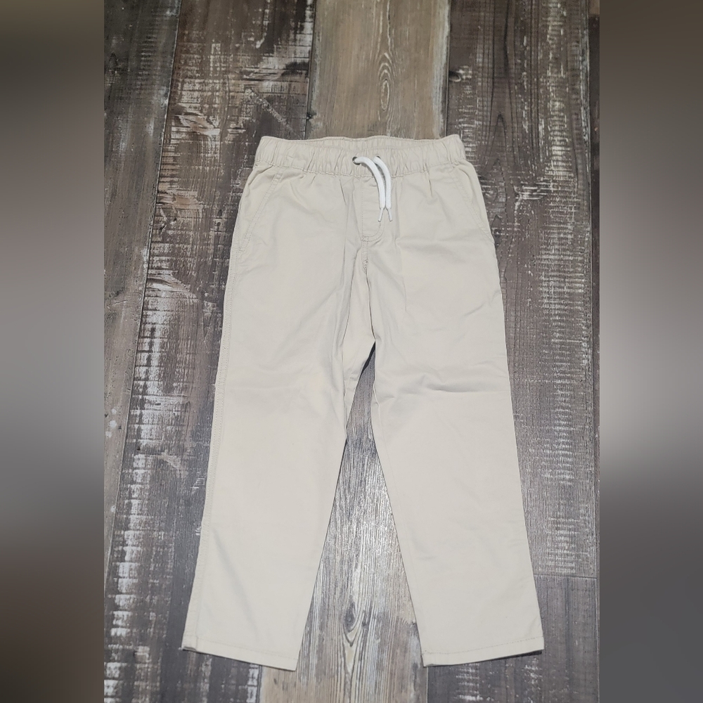 Beige Casual Pants with Drawstring
